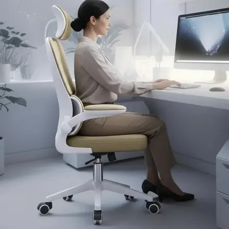 Cadeira de Escritório Python Fly Confortus Ergonômica, Amarela, Com Apoio Lombar e Reclinável
