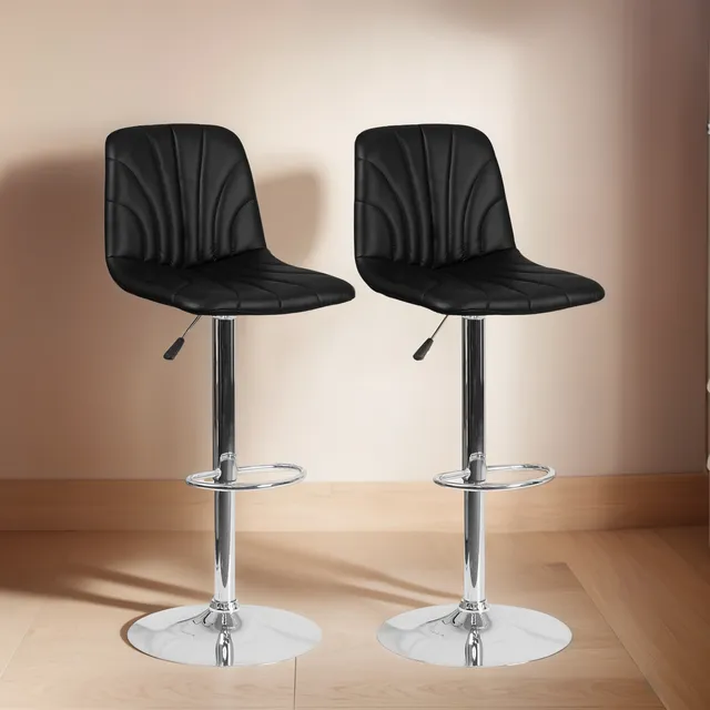 Set X2 Silla Bar Butaco Alta Giratoria Pvc Cocina Refmercede