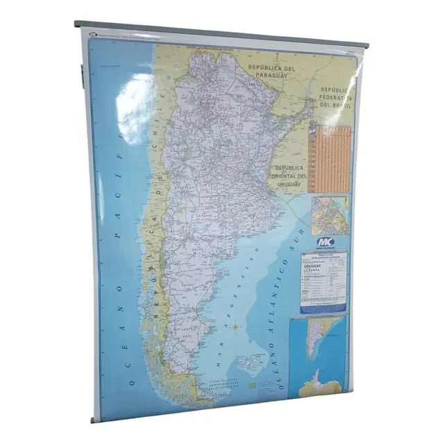 Mapa Mural Laminado Plastificado Rutas Argentinas 90x130cm