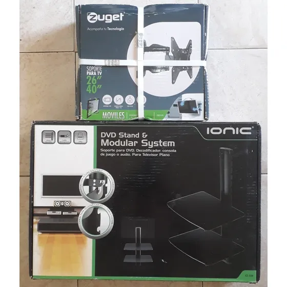 Base Para Tv + Repisa De Vidrio Templado Nuevo