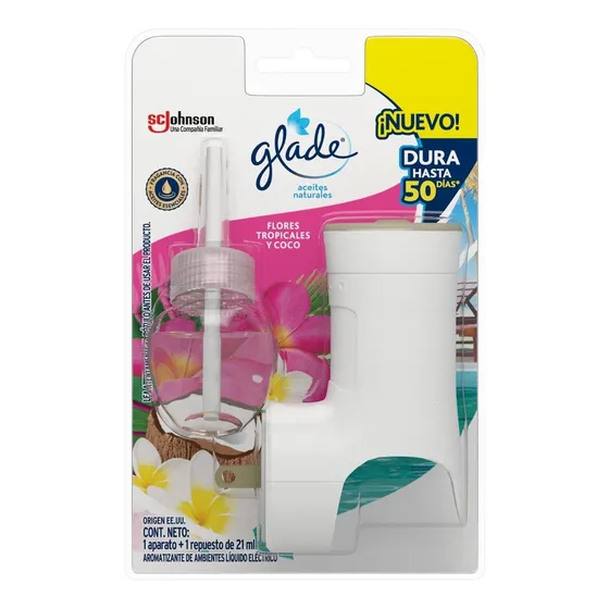 Aromatizante Glade Aceites Naturales Floral Con Aparato X 3