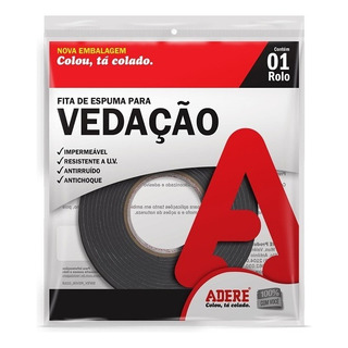 Fita Espuma Vedação 19mm X 5m Autoadesiva Adere Cor Cinza Fita Espuma Vedação 19mm X 5m Autoadesiva Adere Cor Cinza