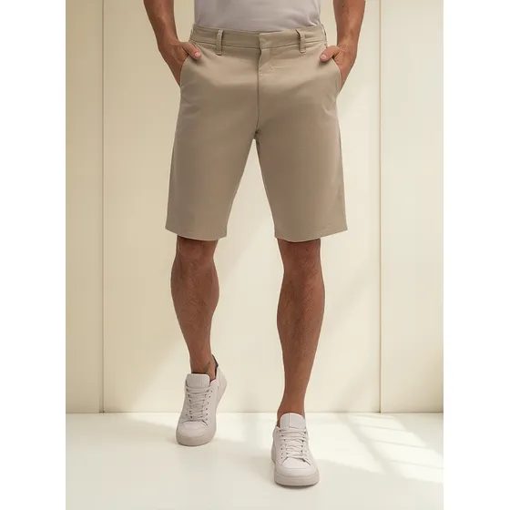 Bermuda Sarja Masculina Jogger Chino Com Elastano