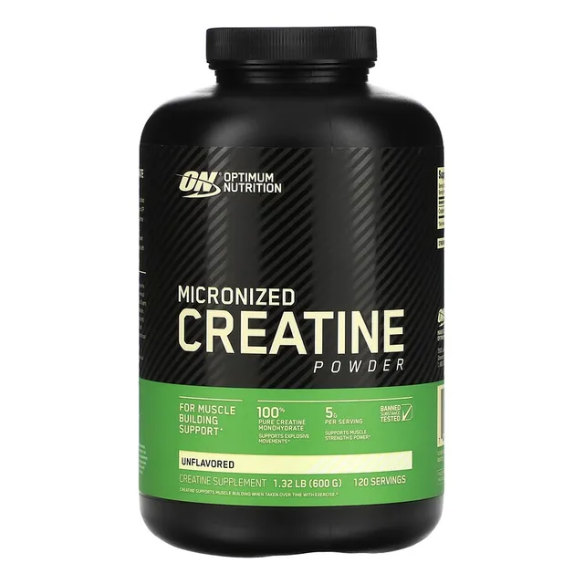 Creatina Monohidratada Micronizada 600g Sin sabor Optimum Nutrition