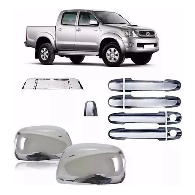 Aplique Cromado Capa Retrovisor Maçaneta Tampa Hilux 2010