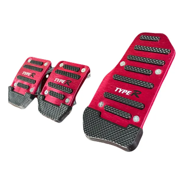 Pedaleras Auto 3pzs Metal Color Rojo Calidad Unicas !!!