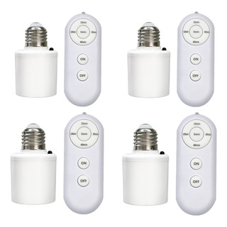 4 Pcs Socket Inteligente Con Control Remoto Para Foco E27 4 Pcs Socket Inteligente Con Control Remoto Para Foco E27
