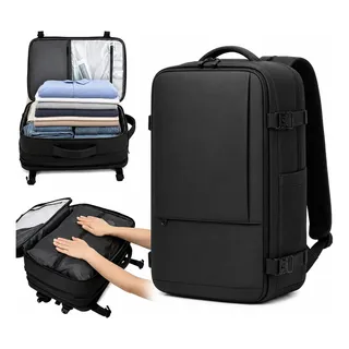 Kit Mochila Masculina Viagem + Saco A Vácuo
