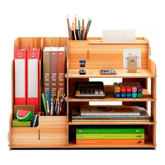 Organizador De Escritorio Porta Lapices Soporte Libros Waggs