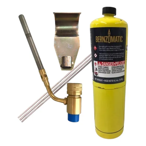 Kit Para Soldar Garrafa Mapp + Pico Giratorio Sin Chispero 