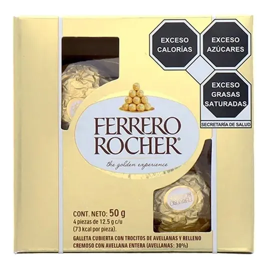 Ferrero Rocher Chocolate Clásico 4pz 50g