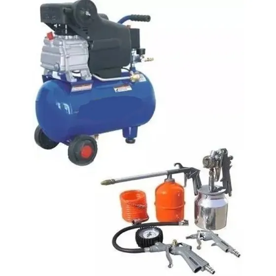 Combo Compresor 50 Litros Motor 2 Hp + Kit 5 Piezas Tyt