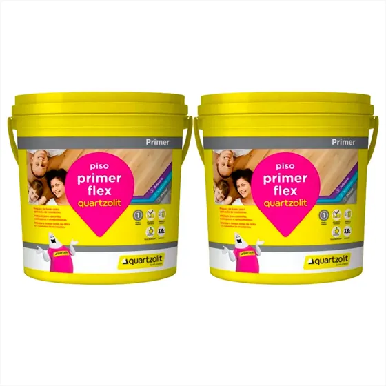 Quartzolit Piso Primer Flex 2 Em 1 Base Nivelante 3,6l Kit 2
