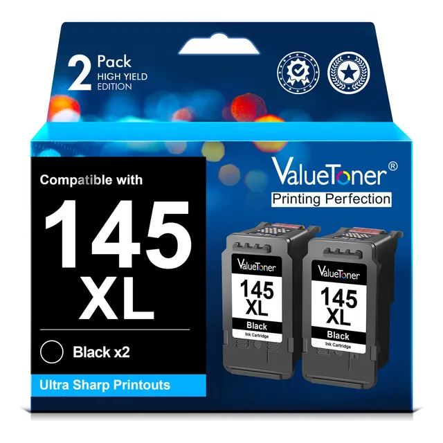 Cartuchos De Tinta Remanufacturados Para Pg-145 145xl Negro