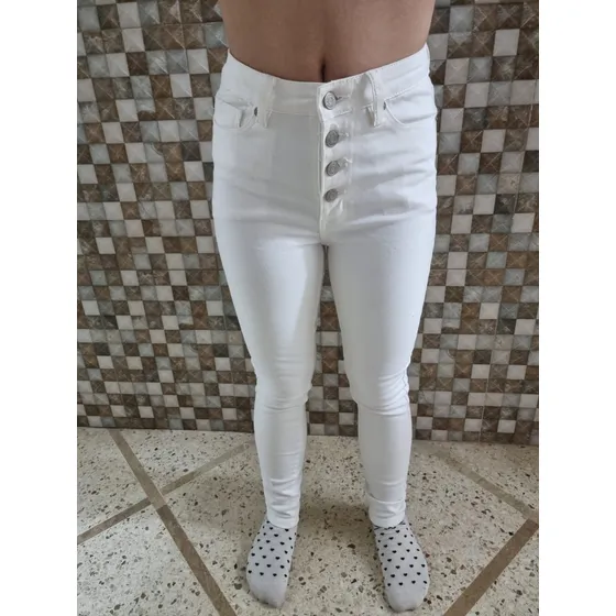 Jeans Blanco Stretch Pentalón Great Smoky Original Para Niña