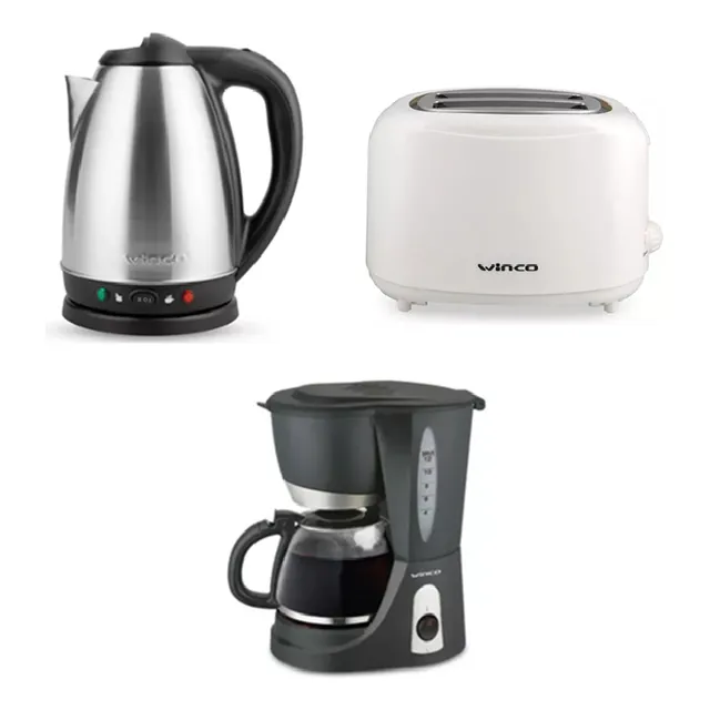 Desayuno Combo Cafetera + Tostadora + Pava Electrica Winco