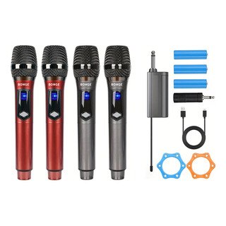 Micrófono Bomge Inalámbrico De Metal Con Receptor Uhf 4 Pzs. Micrófono Bomge Inalámbrico De Metal Con Receptor Uhf 4 Pzs.