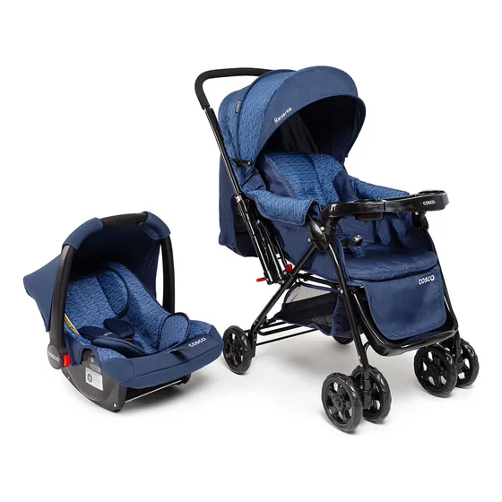 Travel System Cosco Kids, Reverse, 0 a 15kg, Azul Rajado