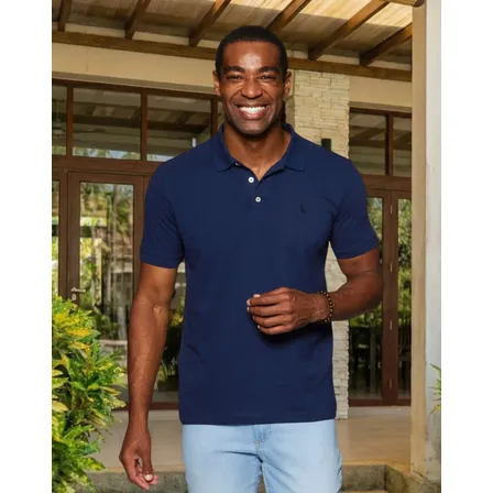 Camisa Masculina Reserva Polo Básica Marinho Lisa M