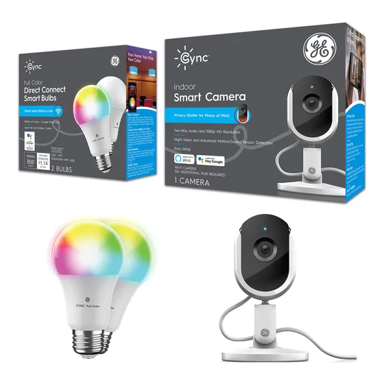 Ge Cync Bombilla Camara 2 A19 Todo Color 1 Inteligente