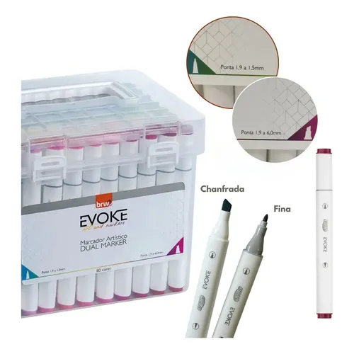 BYSL Kit Conjunto Canetas Marcador Permanen Ponta Dupla 262 Cores
