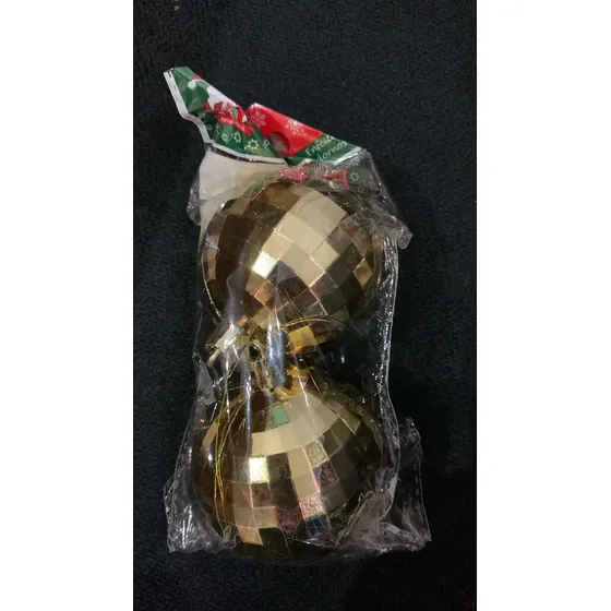 Pack X 2 Bolas Facetadas Espejo  6 Cm Navidad