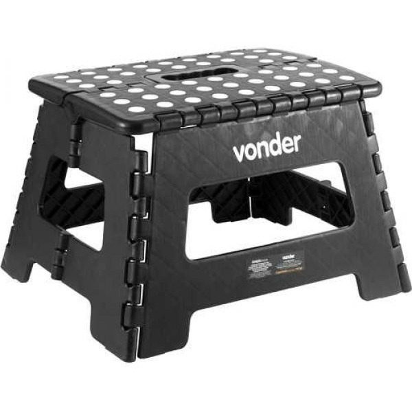 Banqueta Plástica Dobrável Preta Altura 22 Cm Vonder Banqueta Plástica Dobrável Preta Altura 22 Cm Vonder