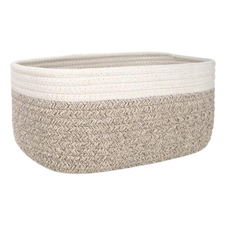 Cesta De Cuerda De Algodón Cesta Tejida 30cmx21cmx14cm Cesta De Cuerda De Algodón Cesta Tejida 30cmx21cmx14cm