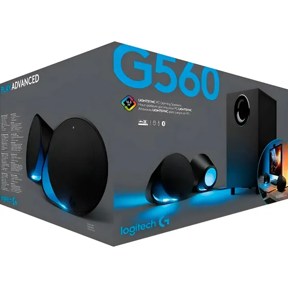 Parlantes Logitech G560 Lightsync Iluminación Rgb Audio 7.1 Color Negro | Cuotas sin interés