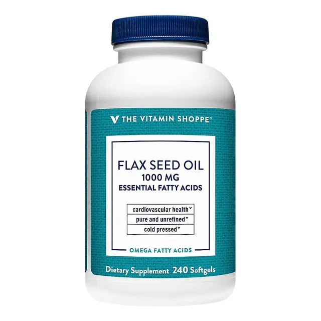Aceite De Semilla De Lino 1000 Mg The Vitamin Shoppe 240 Cáp Sin Sabor