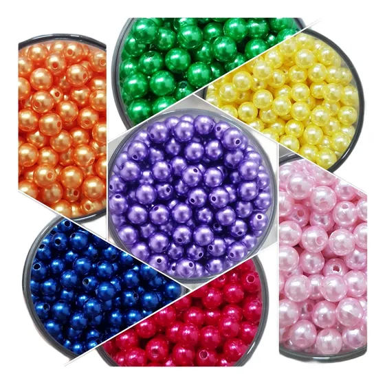 Pérola 8mm Kit 1000 Peças Em 10 Cores P/ Pulseira Artesanato
