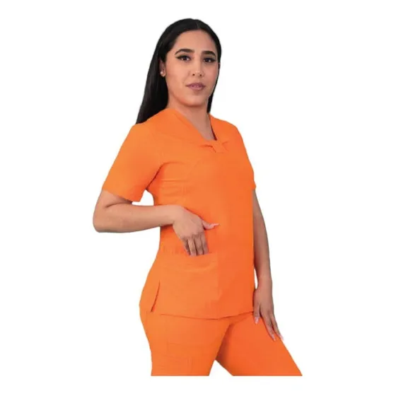 Conjunto Medico Quirurgico Dama Antifluido Romina Naranja