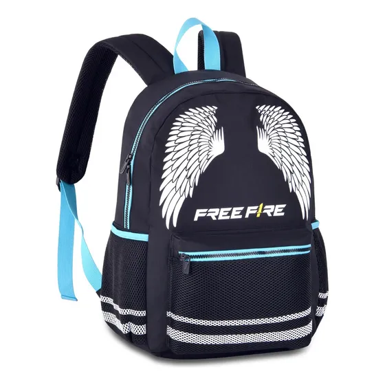Mochila Free Fire De Costas Casual Juvenil Escolar Meninos Cor Preto