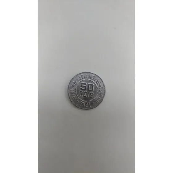 Moeda 50 Réis 1921 Mbc Niquel