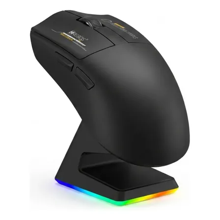 Mouse Sem Fio Gamer Wireless Recarregável Base Carregamento Preto
