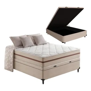 Cama Box BaĂș + ColchĂŁo De ViĂșva Classic Molas 128x188x64cm Cama Box BaĂș + ColchĂŁo De ViĂșva Classic Molas 128x188x64cm