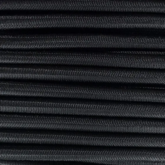 Cuerda Elástica De Nailon Negra De 15mm Y 30m