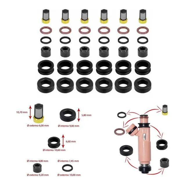 Kit Oring Y Filtros Inyectores Toyota Camry 3.0 V6 24v
