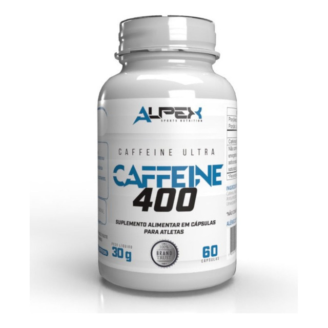 Cafeína 400mg Pote 60 Cápsulas Alpex Sports Nutrition Sabor Sem Sabor Cafeína 400mg Pote 60 Cápsulas Alpex Sports Nutrition Sabor Sem Sabor