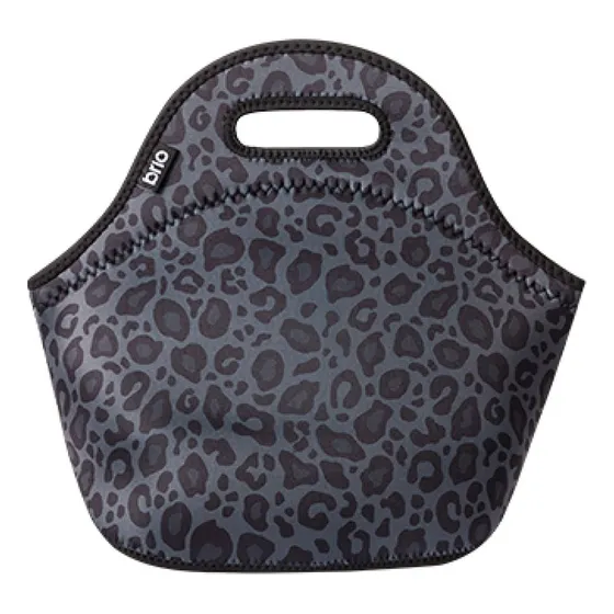 Lunchera De Neopreno Brio Bolso Térmico Bebida Comida C/ Asa Animal Print Gris
