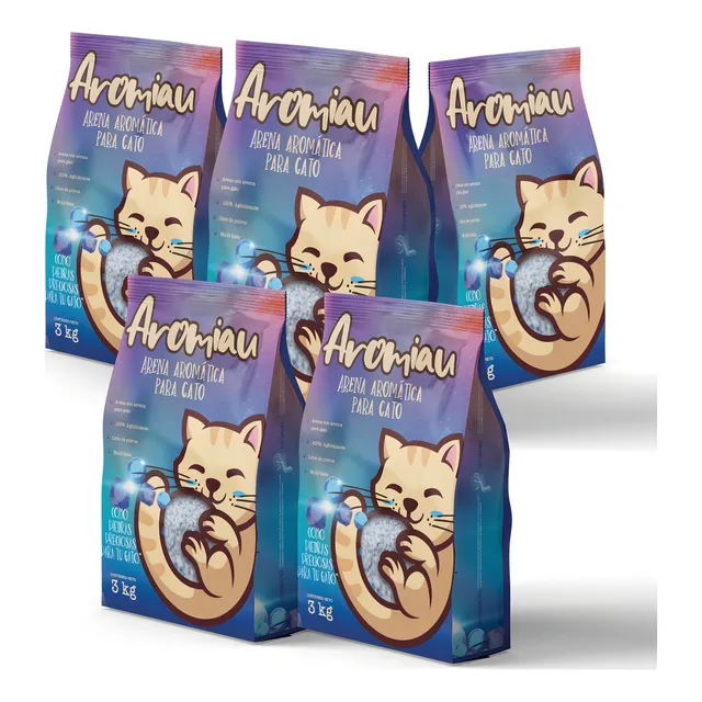 Aromiau 5 unidades 3kg arena fresca arena para gato con aroma