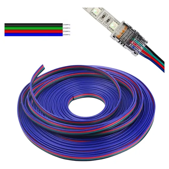 Cable De Extensión Rgb 4 Hilos 4 Pines 22 Awg, 20 Metros
