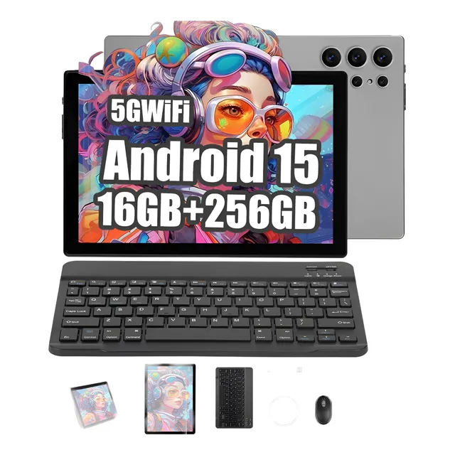 Tablet 10.1 Rikkai Android 15 256gb +16gb Ram Con Teclado