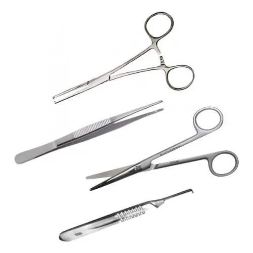 Kit De Sutura Y Curacion Pinza, Tijera, Mango D Bisturi