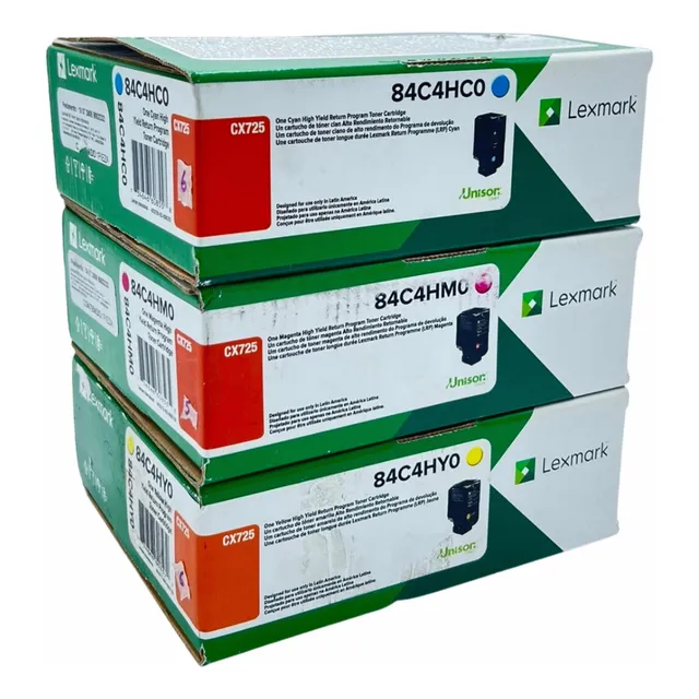 Paq 3 Pzas Toner Lexmark Cx725 Amarillo / Cyan / Magenta