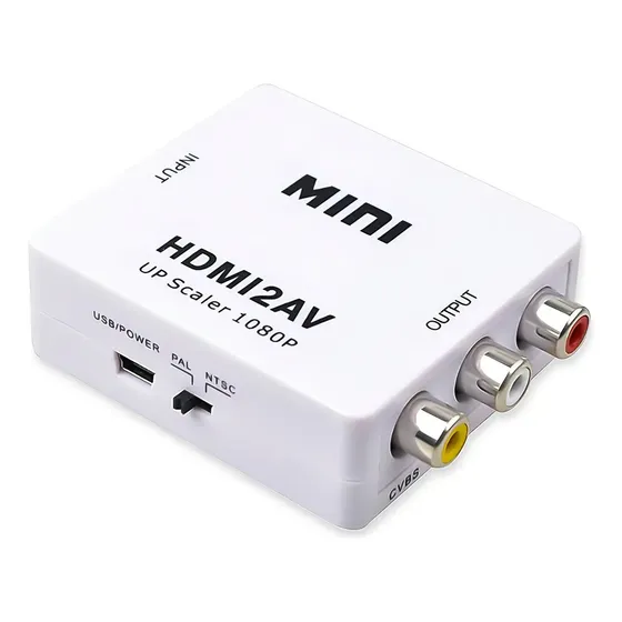 Convertidor HDMI a RCA Aoweixun 1080p AV Plug and Play Negro