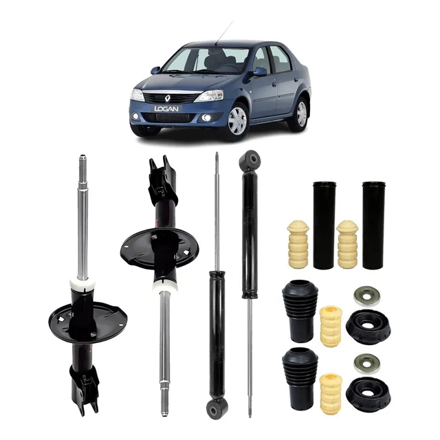 4 Amortecedor+ Kit Suspensão Renault Logan 2010 2011 2012