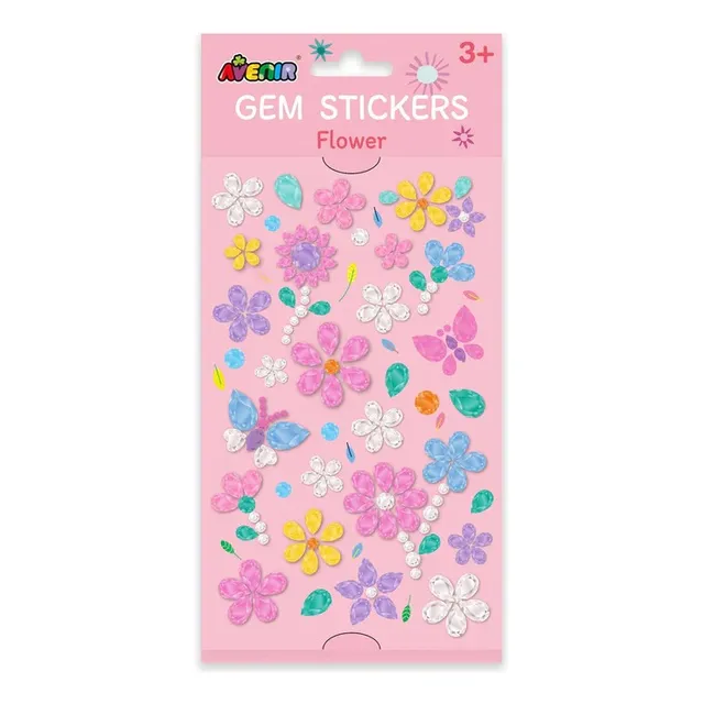 Set De Arte Y Manualidades Stickers De Gemas Flores Niñas