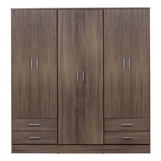Placard Ropero Ricchezze Tana Eco 6 Puertas 4 Cajones Color Moccha