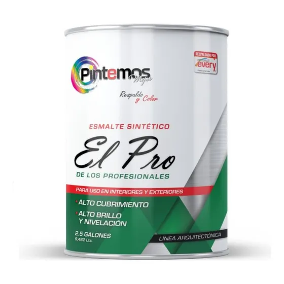 Pintura Esmalte Pintemos El Pro Acabado Brillante Color Aluminio